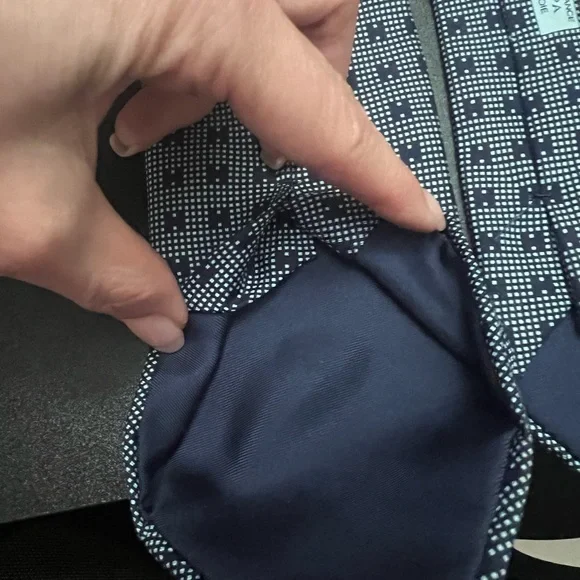 SOLD HERMÈS Authentic 100% Silk Blue H Logo Print Three Folded Hand Sewn Tie - Picture 10 of 14